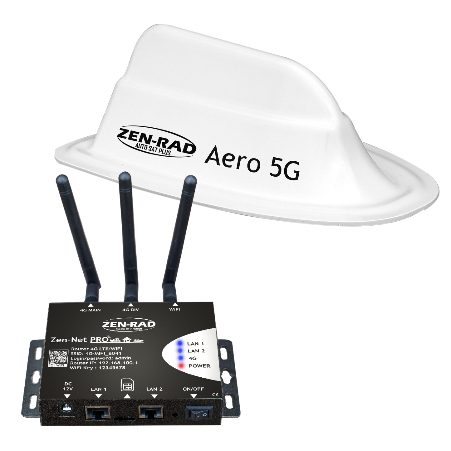 Exclusivité Web - Pack Routeur Internet WiFi ZEN-NET PRO 4G  + Antenne Internet 5G Aero