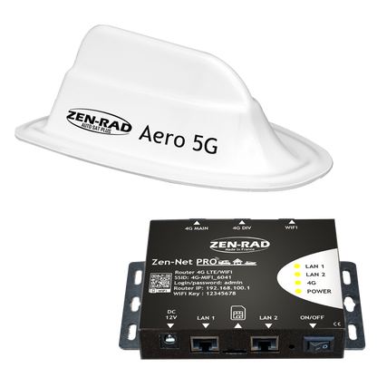 Pack Internet Aero - antenne 5G/4G + routeur ZEN-NET PRO - idéal camping-cars