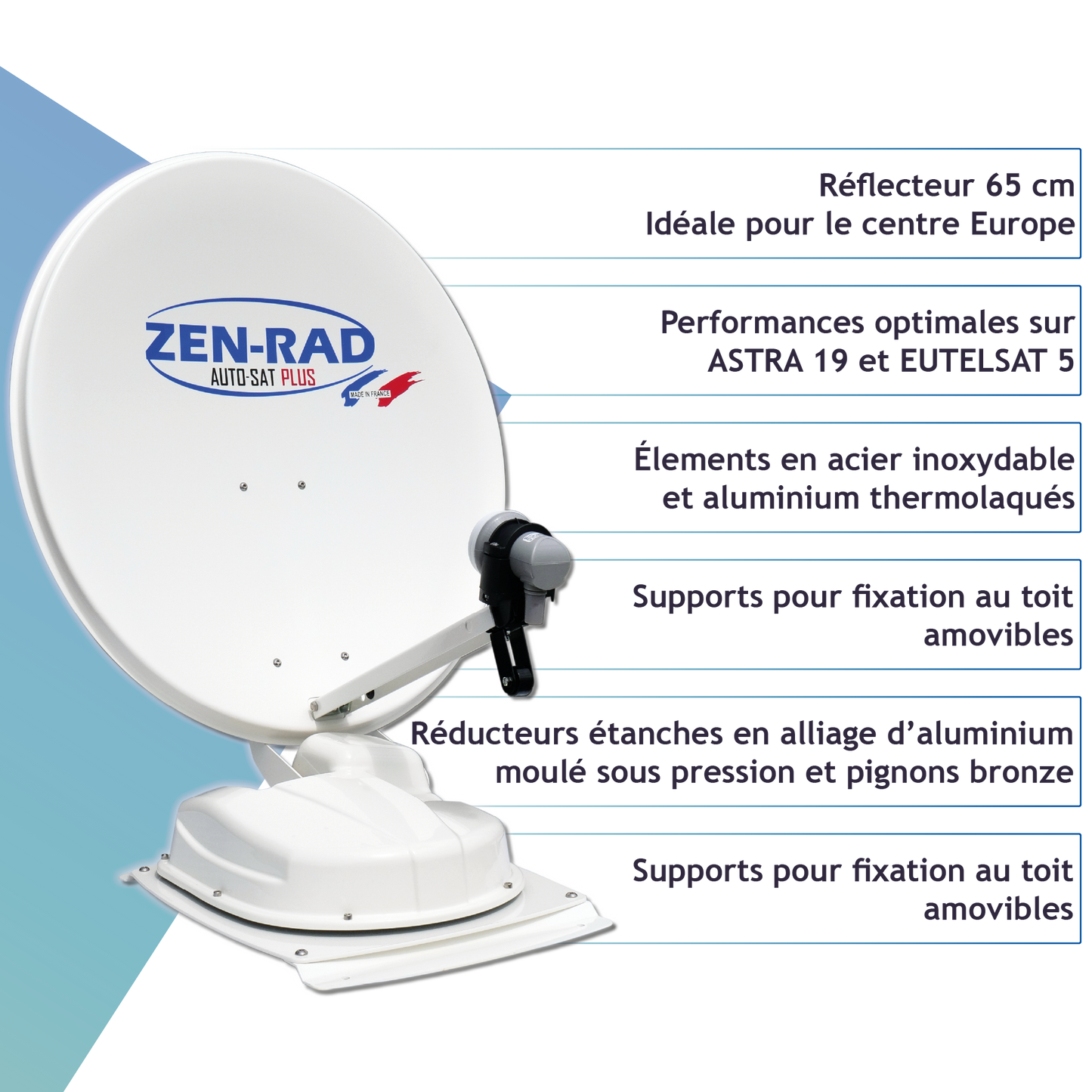 Antenne satellite automatique - AUTO-SAT PLUS 65 + SEARCH BOX i-HD
